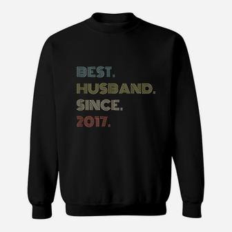 4th Wedding Anniversary Gift Best Husband Since 2017 Sweatshirt - Seseable
