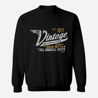 50th Birthday Gift Vintage 1971 Aged To Perfection Vintage Racing Sweat Shirt - Seseable