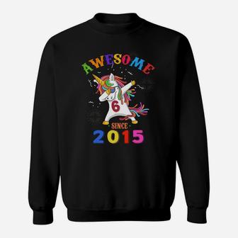 7 Birthday Unicorn Dabbing Awesome Since 2015 Birthday 2022 Sweatshirt - Seseable
