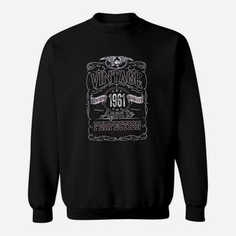 61st Birthday Gift Vintage 1961 Aged To Perfection Sweat Shirt - Seseable