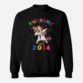 8 Birthday Unicorn Dabbing Awesome Since 2014 Birthday 2022 Sweatshirt - Seseable
