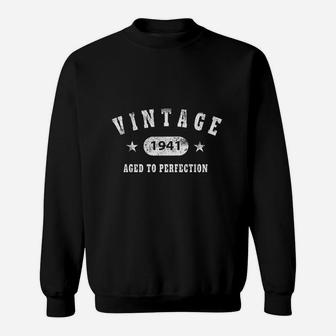 80th Birthday Gift Vintage 1941 Aged To Perfection Stars Sweat Shirt - Seseable