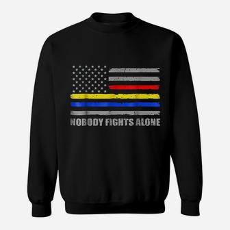 911 Dispatcher Nobody Fights Alone Dispatcher Support Sweatshirt - Seseable