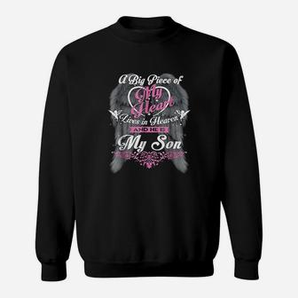 A Big Piece Of My Heart Lives In Heaven And He Is My Son Sweatshirt - Seseable