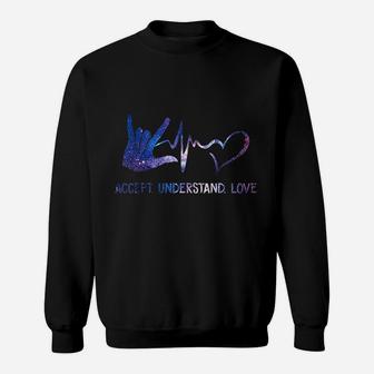 Accept Understand Love Asl I Love You Sign Language Sweatshirt - Seseable