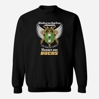 Adler-Sweatshirt Macht eines Mannes aus BUCHS, Schwarzes Herrenshirt - Seseable