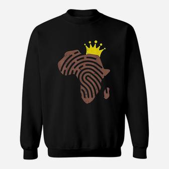 Africa Fingerprint Crown Black History Pride Heritage Gift Sweat Shirt - Seseable