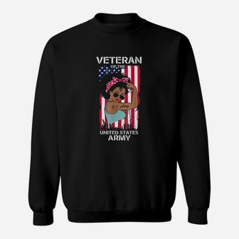 African American Army Veteran Female Sweat Shirt - Seseable