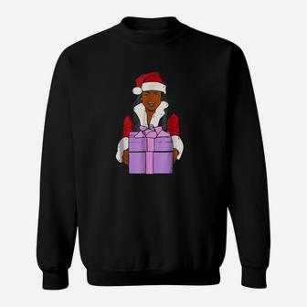 African American Santa Christmas Sweat Shirt - Seseable