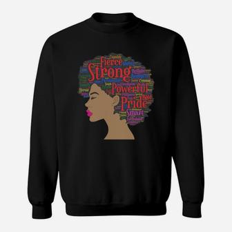 Afro Word Art Shirt For Strong Black Women Or Girl T-shirt Sweat Shirt - Seseable