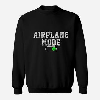 Airplane Mode On Vacation Summer Piolot Aviator Vintage Sweat Shirt - Seseable