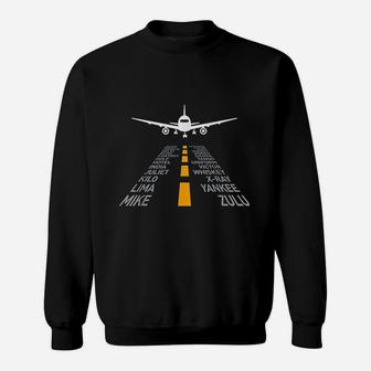 Airplane Pilot Gifts Airport Runway Phonetic Sweat Shirt - Seseable