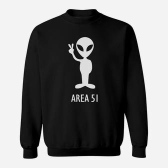 Alien Area 51 Roswell Little Green Man Ufo Funny T-shirt Sweatshirt - Seseable