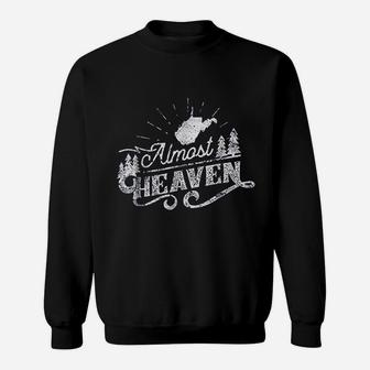 Almost Heaven West Virginia Vintage Distressed Sweat Shirt - Seseable