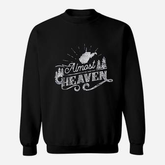 Almost Heaven West Virginia Vintage Distressed Sweat Shirt - Seseable