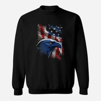 American Bald Eagle American Flag 4th Of July Patriotic Sweat Shirt - Seseable