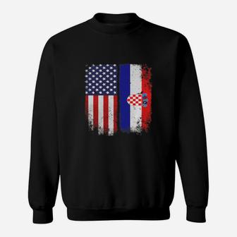 American Croatian Flag T-shirt Croatia Pride Hrvatska Tee Sweat Shirt - Seseable