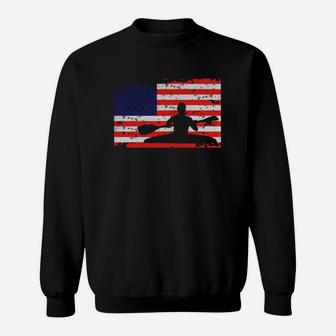 American Flag Kayaking Kayak Paddle Water T-shirt Sweat Shirt - Seseable