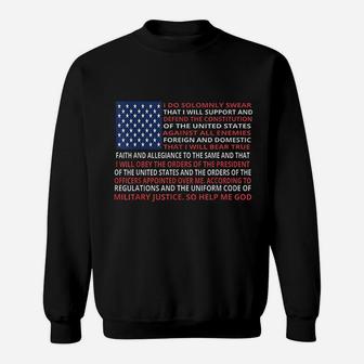American Flag Military Oath Of Enlistment Print Dd214 Alumni Sweat Shirt - Seseable