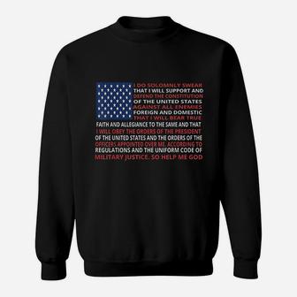 American Flag Military Oath Of Enlistment Sweat Shirt - Seseable