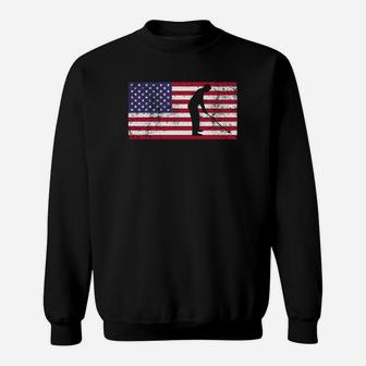 American Flag Patriotic Dad Golfing Fathers Day Sweat Shirt - Seseable