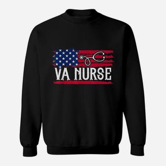 American Flag Va Nurse Patriotic Sweat Shirt - Seseable