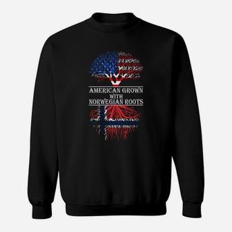 American Grown With Norwegian Roots Sweat Shirt - Seseable