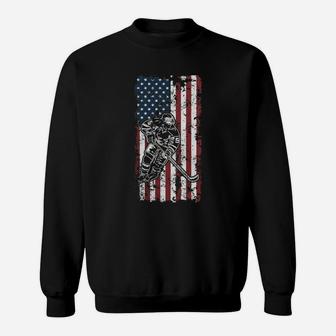 American Ice Hockey Player Usa Patriot Flag Sweat Shirt - Seseable