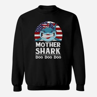 American Mother Shark Funny Mother Family Gift Sweat Shirt - Seseable