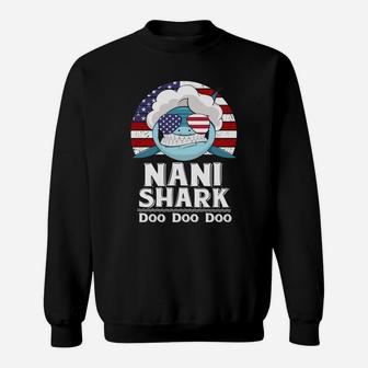 American Nani Shark Funny Grandmother Family Gift Sweat Shirt - Seseable