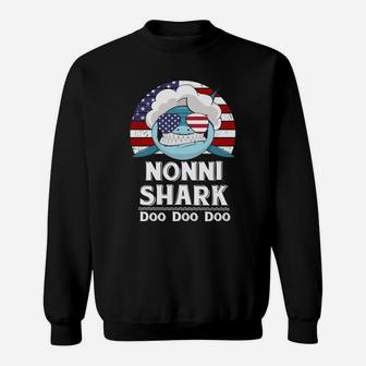 American Nonni Shark Funny Grandmother Family Gift Sweat Shirt - Seseable