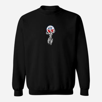 Amerikanischer Adler Emblem Schwarzes Sweatshirt, Trendiges Adler Motiv Tee - Seseable