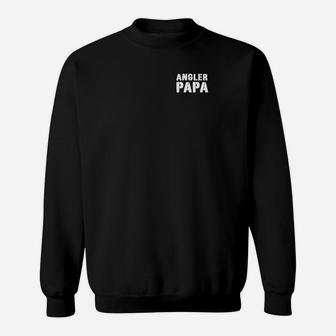 Angler Papa Schwarzes Sweatshirt, Perfektes Geschenk für Fischer-Väter - Seseable