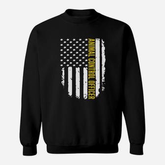 Animal Control Officer American Job Flag Ninja Job T-shirts Black Women Sweatshirt - Seseable