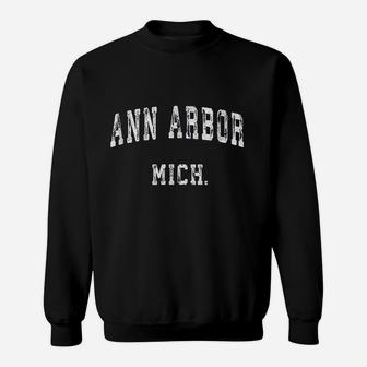 Ann Arbor Michigan Mi Vintage Sports Design Sweat Shirt - Seseable