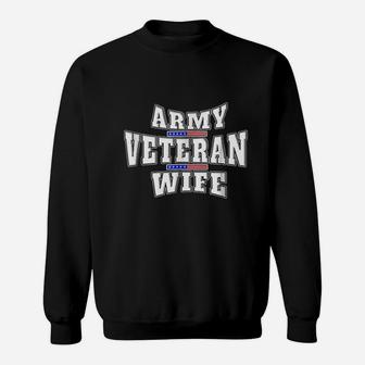 Army Veteran Proud Wife American Flag Pride Gift Sweat Shirt - Seseable