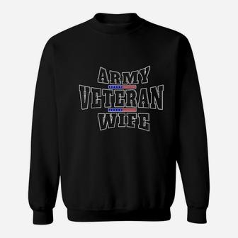 Army Veteran Proud Wife American Flag Pride Sweat Shirt - Seseable