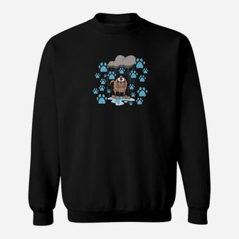 Art Funny Dog In The Rain Paw Print, gifts for dog lovers Sweat Shirt - Seseable