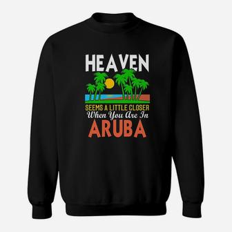 Aruba Souvenir Gift Tropical Tree Palm Beach Aruba Sweat Shirt - Seseable