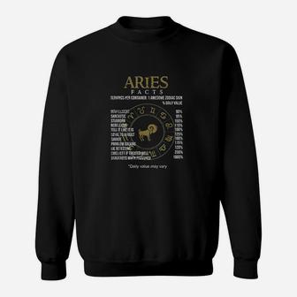 Astrological Sign Aries Facts Zodiac Sign Sweatshirt - Seseable