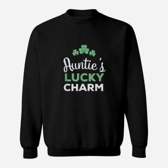 Aunties Lucky Charm Niece Nephew St Patricks Day Sweat Shirt - Seseable