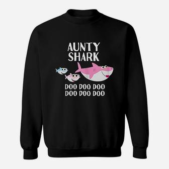 Aunty Shark Doo Doo Mothers Day Gift For Aunt Auntie Sweat Shirt - Seseable