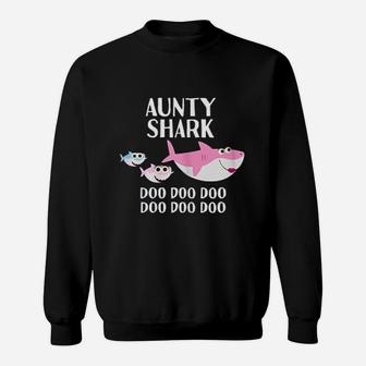 Aunty Shark Doo Doo Mothers Day Gift For Aunt Auntie Sweat Shirt - Seseable