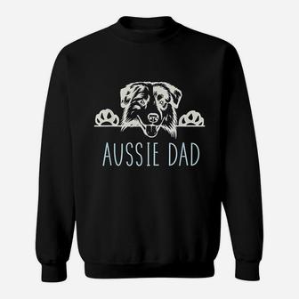 Aussie Dad With Australian Shepherd Dog Sweat Shirt - Seseable