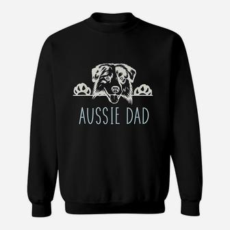 Aussie Dad With Australian Shepherd Dog Sweat Shirt - Seseable