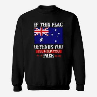 Australia Flag Offends You I Help Pack Sweat Shirt - Seseable