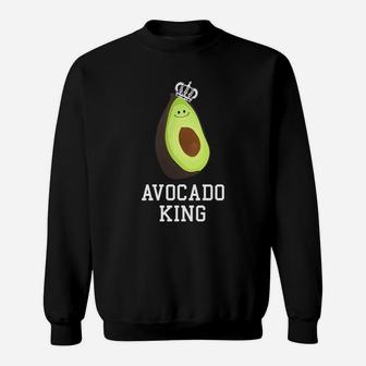 Avocado King With Smiling Avocado And Crown Sweatshirt - Seseable