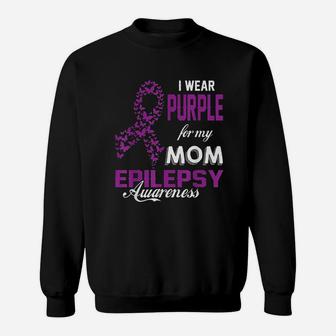 Awareness I Wear Purple For My Mom Family Support Sweat Shirt - Seseable