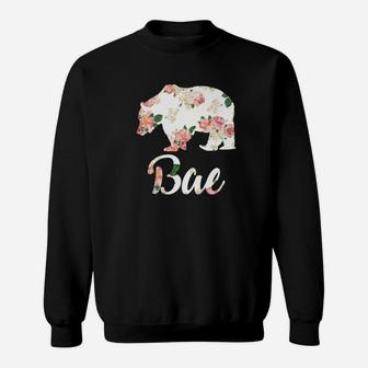 Bae Bear Aunt Floral Family Christmas Matching Gift Sweat Shirt - Seseable