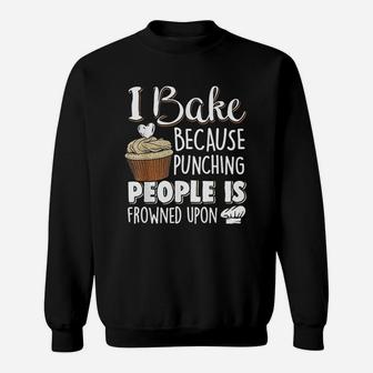 Baking Lover Punching People Baker And Cupcake Sweat Shirt - Seseable